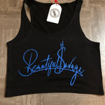 Fitted Baby Crop Hundred Blue BeautifulSavage Logo / Black Top