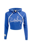 Crop Top Hoodie Blue / White