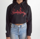 Crop Top Hoodie Black / Red