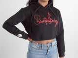 Crop Top Hoodie Black / Red