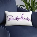 Purple Beautiful Savage Throw pillows 20x12