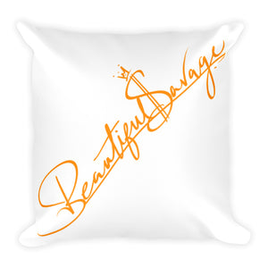 Orange Beautiful Savage Throw pillows 18x18