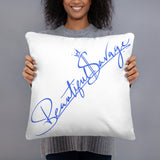 Royal Blue Beautiful Savage Throw pillows 18x18