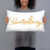 Orange Beautiful Savage Throw pillows 20x12